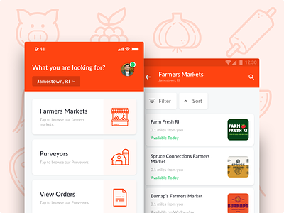 WhatsGood - Android App Redesign android android app delivery app farmers farmers market ios ios app marketplace redesign vegetables whatsgood