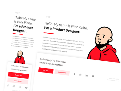 Vitor Pinho | Website Redesign designer freelance designer freelancer illustration mentorship personal branding product designer ui ux uxui website