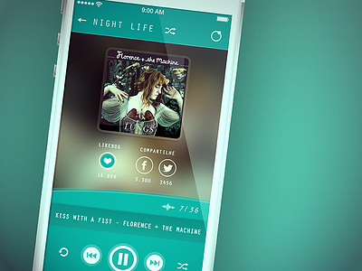 Interactive Music Player florence the machine ios 7 iphone likebox music player