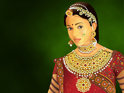 Jodha the bride aishwarya digital illustration illustrator jodha-akhbar