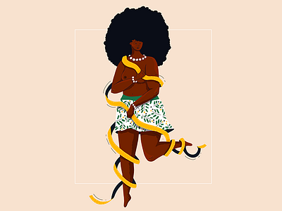 Ruban afrohair character design design draw graphic design illustration illustrator ribbon skirt woman women