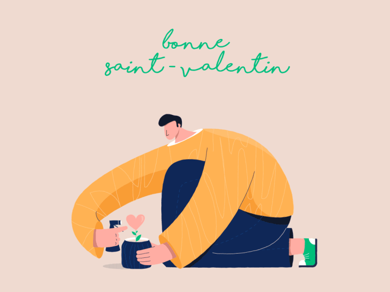 Happy Valentine's Day animation character design design flower graphic design grow heart illustration illustrator love men motion motion design ui valentinesday vector