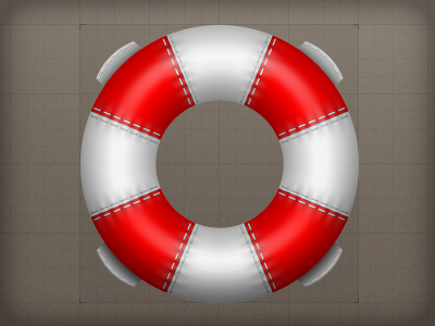 Icon - Support icon illustrative life ring lifesaver support