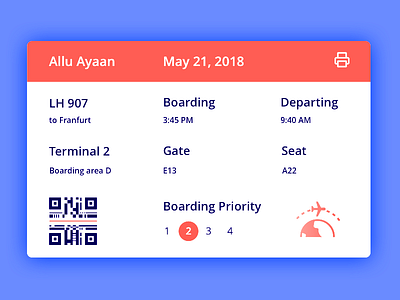 Boarding Pass airline boarding booking city dailyui flight mobileui pass ticket travel