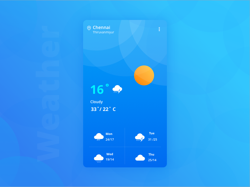Weather uidesign degrees applicaiton ui moon sun logo heat temprature sun cloud blue weather dailyui