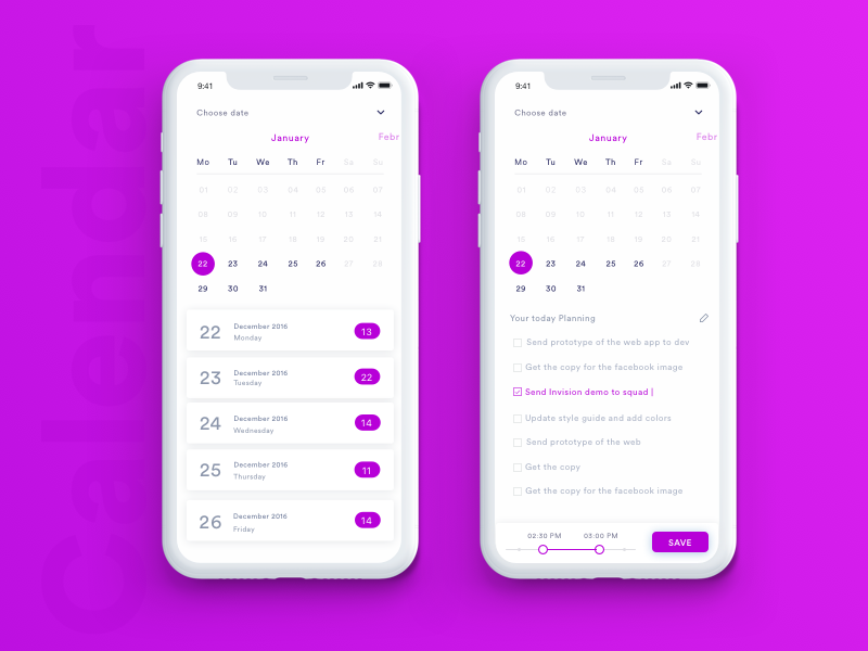 Calendar by Aravindh Natesh on Dribbble