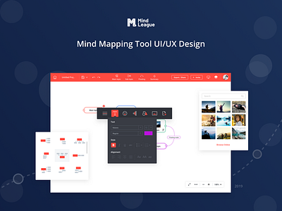 Mind League - Mind Mapping Tool UI/UX Analysis Design analytics application ui black branding dark design design system illustration product typography ui ux vector