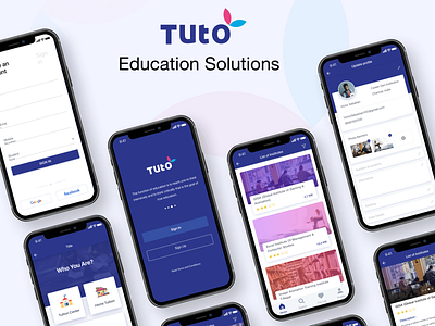 "Tuto" Educational Application UI Design daily ui design mobile app mobile ui design profile ui ux ux ui design