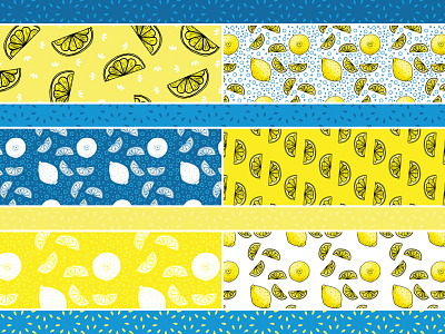 Lemons collection aqua blue collection colors illustration pattern raster repeating tiling vector yellow