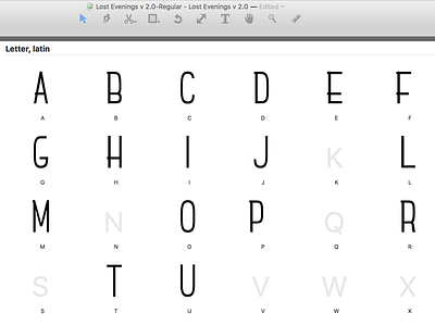 Lost Evenings V2, in progress font lettering letters type typography