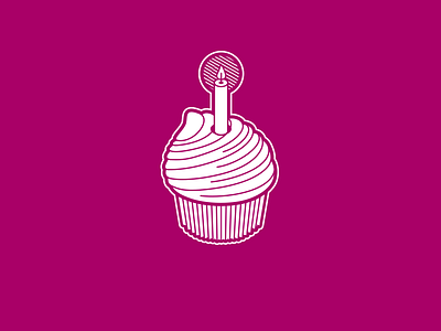 Birthday cupcake illustration vector