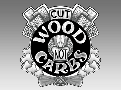 Cut wood, not carbs homwork illustration ipadpro lettering procreate