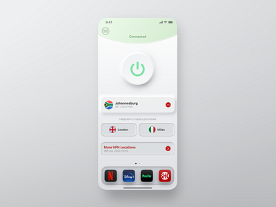 Express VPN for iOS | Neumorphic Concept app concept design ios mobile neumorphic ui ux vector
