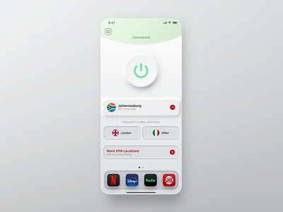 Express VPN for iOS |  Neumorphic Concept