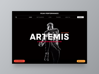 Peak Performance Gym 💪🏼 concept design gym home page landing page ui ux web website wed design