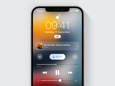 iOS Lock Screen Media Control 📱 - Concept app concept design ios ios 15 ios 16 iphone ui ux
