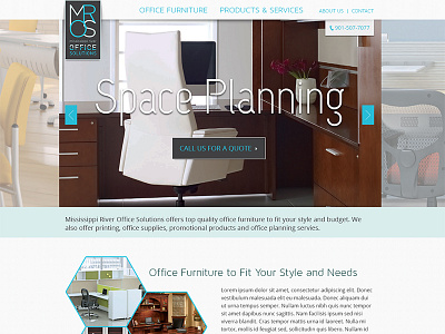 Furniture/Office Supply Website blue clean furniture minimal modern office proffessional site web website white