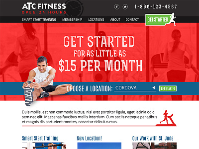 Gym Website fitness gym homepage masculine red site web website