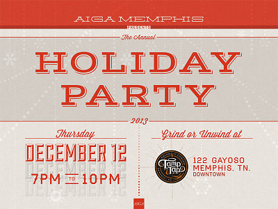 AIGA Memphis Holiday Party christmas holiday invitation invite party red