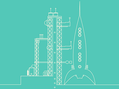 Launchpad line-illustration illustration launch launchpad lines rocket simple spaceship