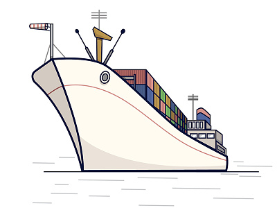 Container Ship Illustration