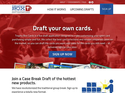 Sports Cards Fantasy Draft marketing site