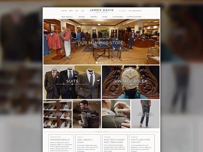 Men's Clothing Store clean e commmerce homepage retail simple website