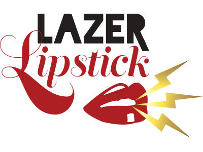 Lazerlipstick Logo fun gold lips logo makeup red