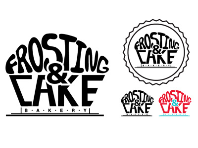 Frosting&Cake Bakery bakery cupcake logo type typography