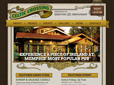 CC Homepage green homepage irish rustic vintage web website yellow