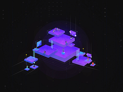 2nd Isometric Illustration With Geometric Technique 2018 2d 3d art branding design geometric illustration isometric