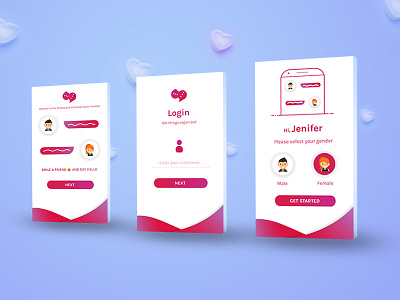 Dating App Onboarding 2018 app date application dating design graphics ui ux