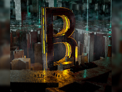 "B" letter 3D concept artwork 2018 2018 3d art artwork design graphics letter type typography