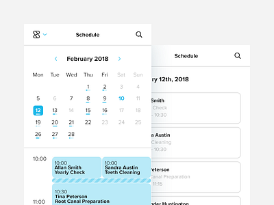 Stairlin Schedule booking calendar clean dates minimal month picker schedule ui ux