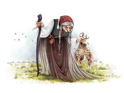 Old witch full book character design drawing illustration image photoshop witch