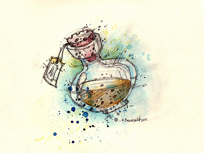 Potion bottle drawing glass illustration ink photoshop potion sketch sketchbook watercolor