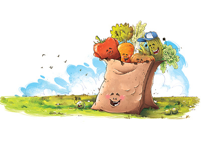 Joyful Company book character drawing illustration vegetables veggies