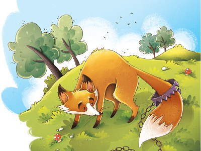 Fox in a trap book fox illustration picturebook trap