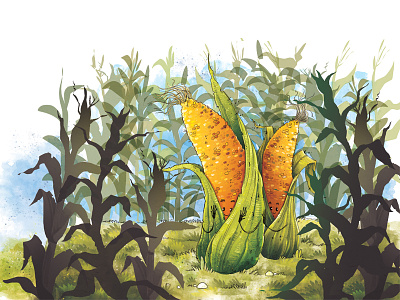 Shy Corn book corn drawing illustration kids picturebook