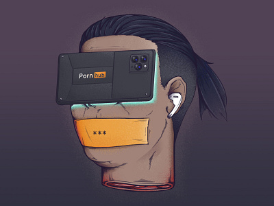 Video Apps Addicted #Pornhub avatar cyborg illustration pornhub