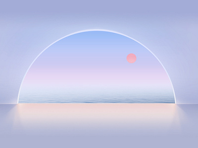 Dawn of the Ocean 3d art cinema4d dawn minimalism ocean