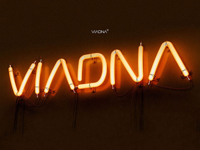 「VIADNA」Neon 3d art animation brand identity cinema4d logo neon sign