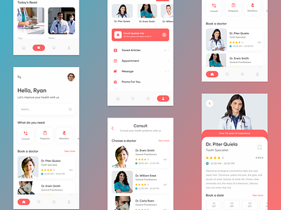 Medical App Design app booking doctor medical medical app medical booking app modern