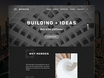 (Dark Version) Minimal & Clean Architecture website design! architecture clean construction factory minimal modern ui web design website