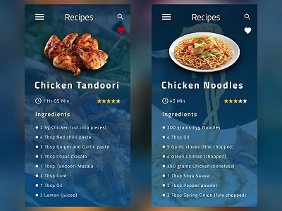 Recipes App UI Design app chicken creative food food app recipes ui ui design uiux