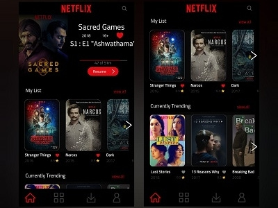 Netflix UI Redesigned app dashboard login movies netflix redesign series streaming ui ui design video
