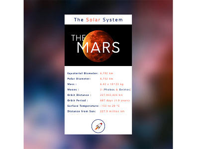 Solar System App UI android app color interface ios mars solar system ui uiux universe