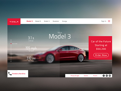 Tesla Web UI android app car dashboard interface ios landing page tesla ui uiux web