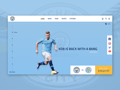 Manchester City UI Concept dashboard football graphic design landing page manchester city soccer sports ui ui design uiux website