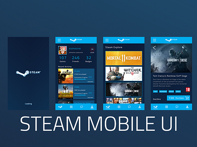 Steam App Concept app app concept app ui concept dashboard design gaming redesign steam ui uiux